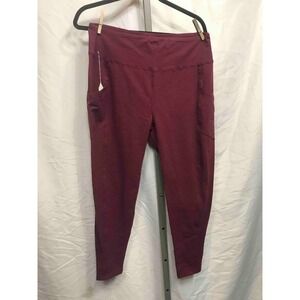 Zenana Womens Burgundy High Waist Pocket Leggings 3X Made in Cambodia